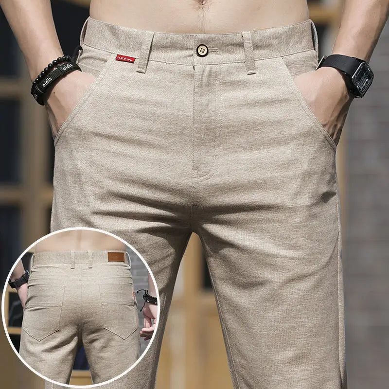 LINEN STRAIGHT PANTS