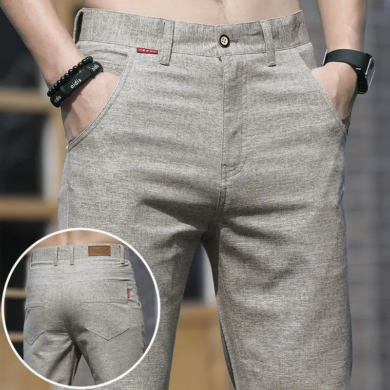 LINEN STRAIGHT PANTS
